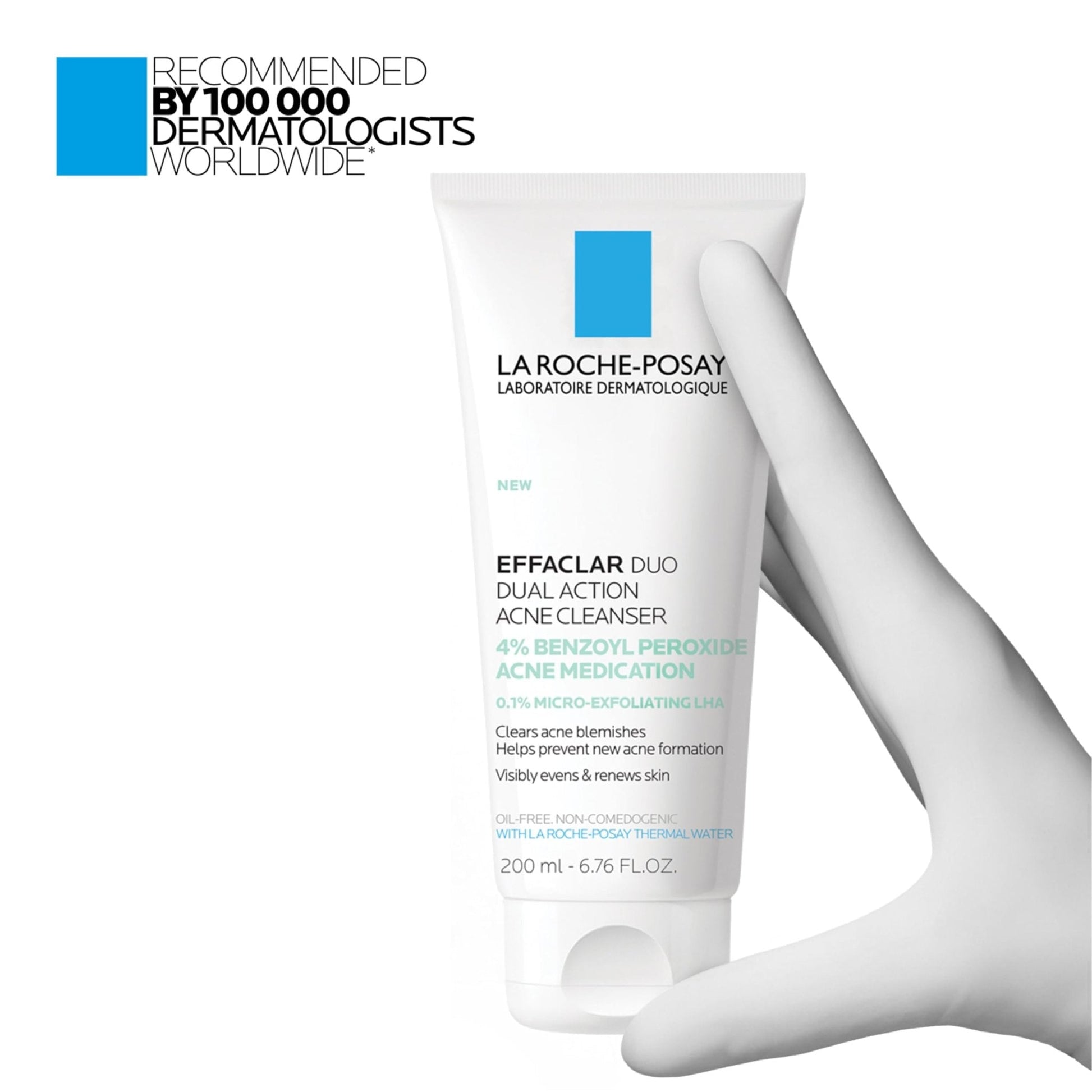 La Roche-Posay Effaclar Dual Acne Face Wash With 4% Benzoyl Peroxide & LHA Exfoliant - PrimeBioHealth - canada supplements