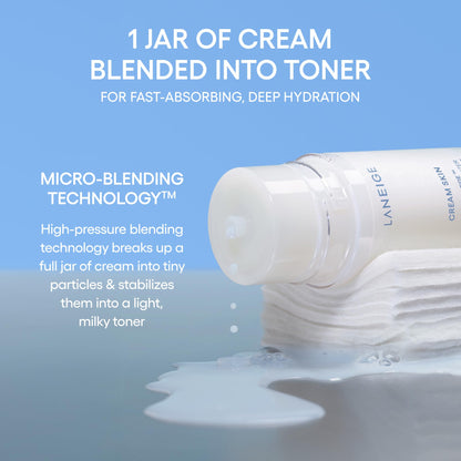 LANEIGE Cream Skin Toner & Moisturizer Mini: Lightweight Refillable Korean Milky Toner with Ceramide - PrimeBioHealth - canada supplements
