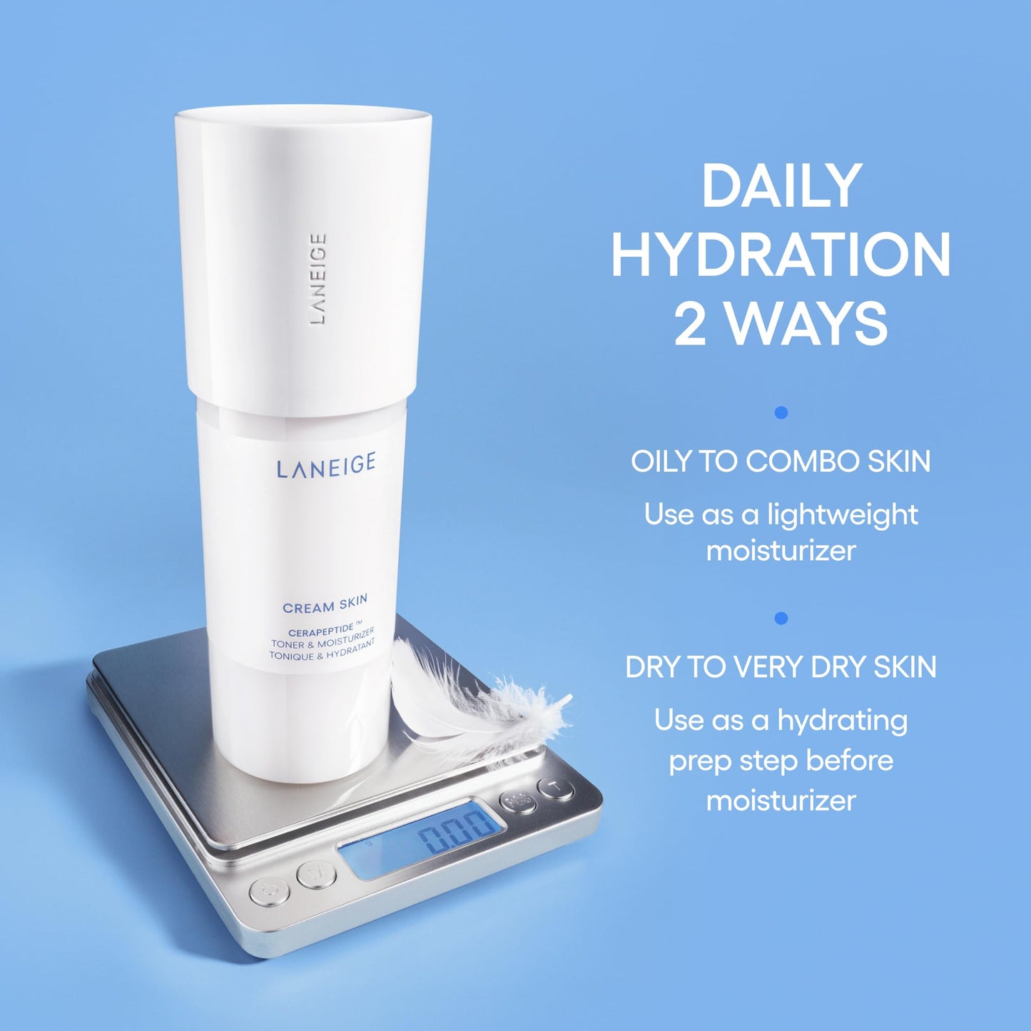 LANEIGE Cream Skin Toner & Moisturizer Mini: Lightweight Refillable Korean Milky Toner with Ceramide - PrimeBioHealth - canada supplements