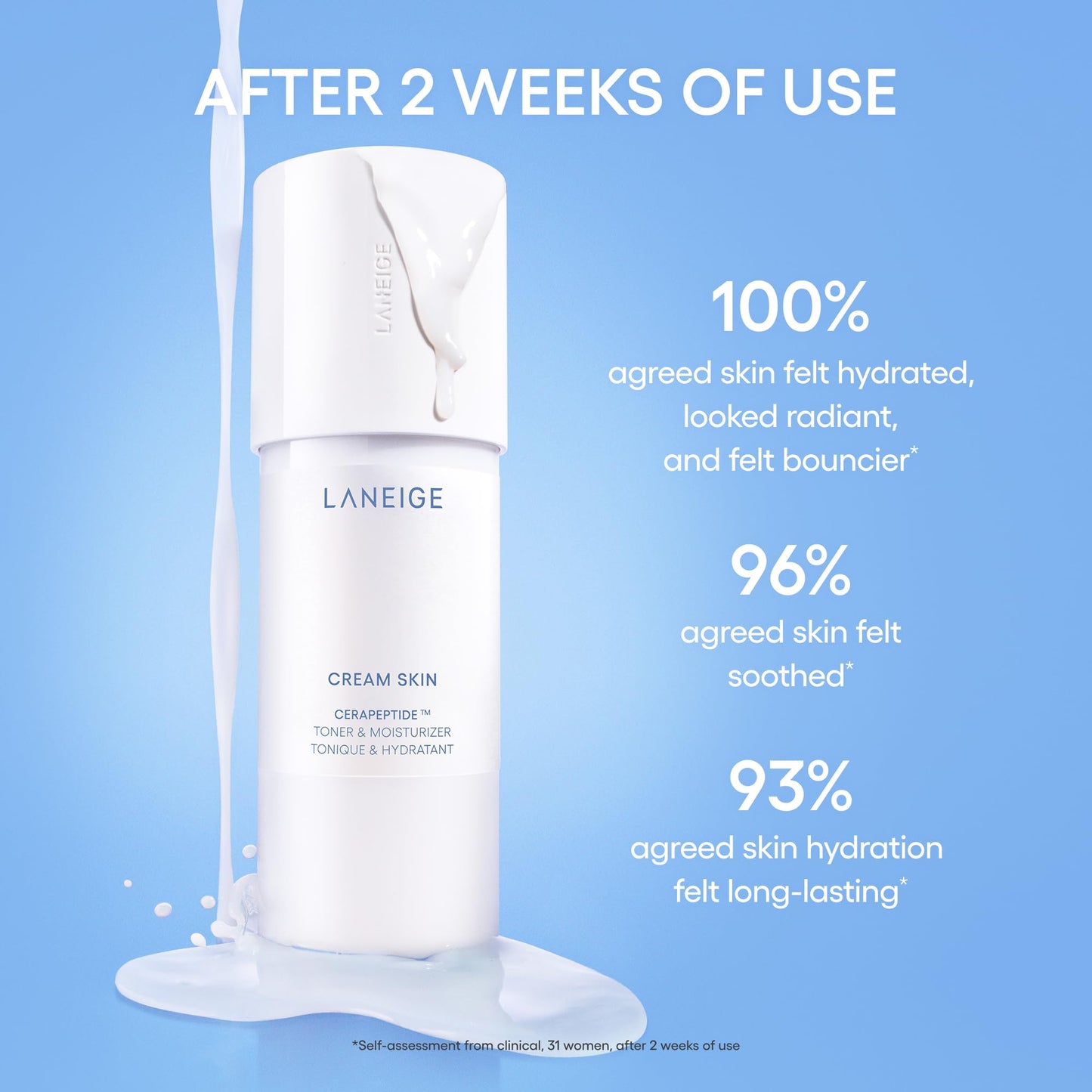 LANEIGE Cream Skin Toner & Moisturizer Mini: Lightweight Refillable Korean Milky Toner with Ceramide - PrimeBioHealth - canada supplements