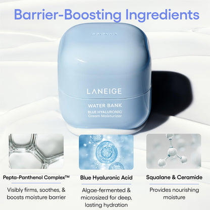 LANEIGE Water Bank Blue Hyaluronic Cream Moisturizer: Hydrating Korean Face Cream with Squalane & Ceramide - PrimeBioHealth - canada supplements