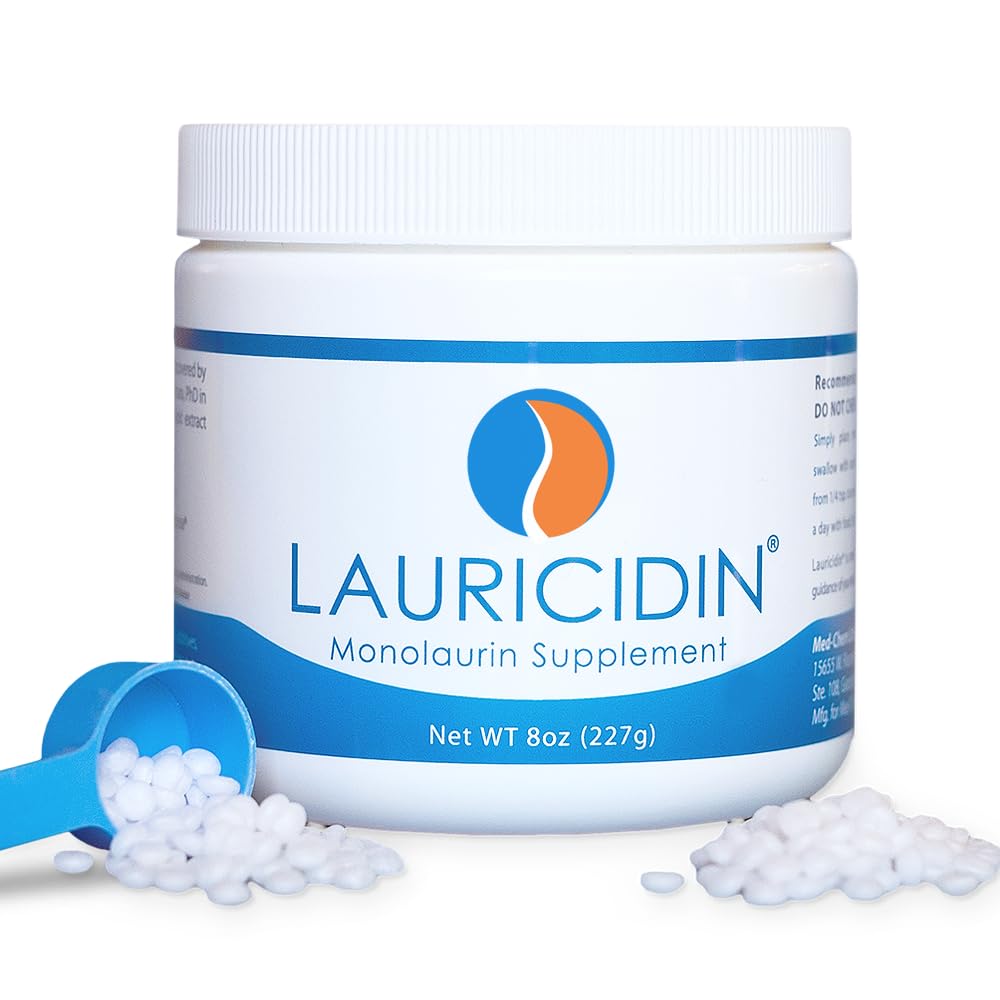 Lauricidin- The Original Monolaurin Supplement- 3000mg per Serving- 227g per Jar (Essential Immune Support and Gut Health) - PrimeBioHealth - canada supplements