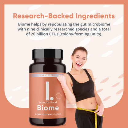 LEANFORGOOD Biome, 9-Strain Probiotic Formula, Supports a Balanced Gut Microbiome, Powerful Gut Probiotics - PrimeBioHealth - canada supplements