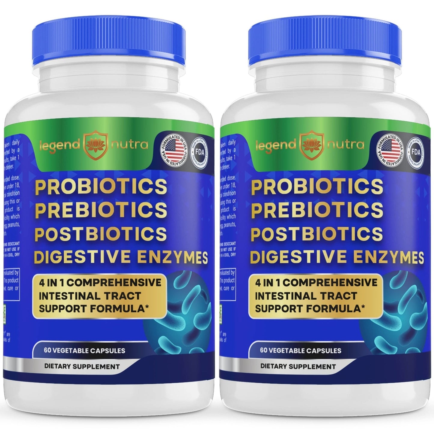 Legend Nutra Probiotics + Prebiotics Postbiotics Digestive Enzymes = 4 in 1 Formula Supplement for Better Digestion Health Women - PrimeBioHealth - canada supplements