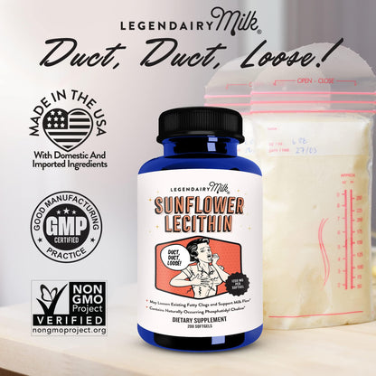 Legendairy Milk Sunflower Lecithin 1200mg, Lactation Support, Sunflower Lecithin Supplement for Clogged Milk Ducts - PrimeBioHealth - canada supplements