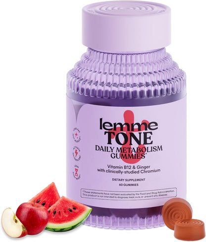Lemme Tone Metabolism Gummies, Apple Cider Vinegar, Clinically Studied Chromium, B12, Ginger Root Extract, Promote Lean Body Mass - PrimeBioHealth - canada supplements