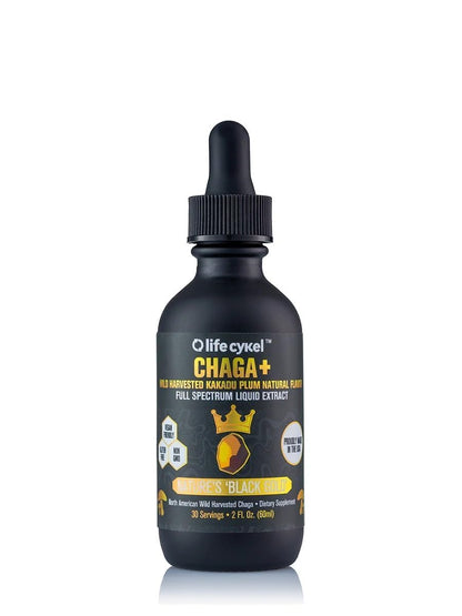 Life Cykel - Chaga Mushroom Extract with Kakadu Plum - Double Extracted Mushroom Tincture - Non-GMO Immune Support Supplement for Adults and Kids - 1 Fl Oz - PrimeBioHealth - canada supplements