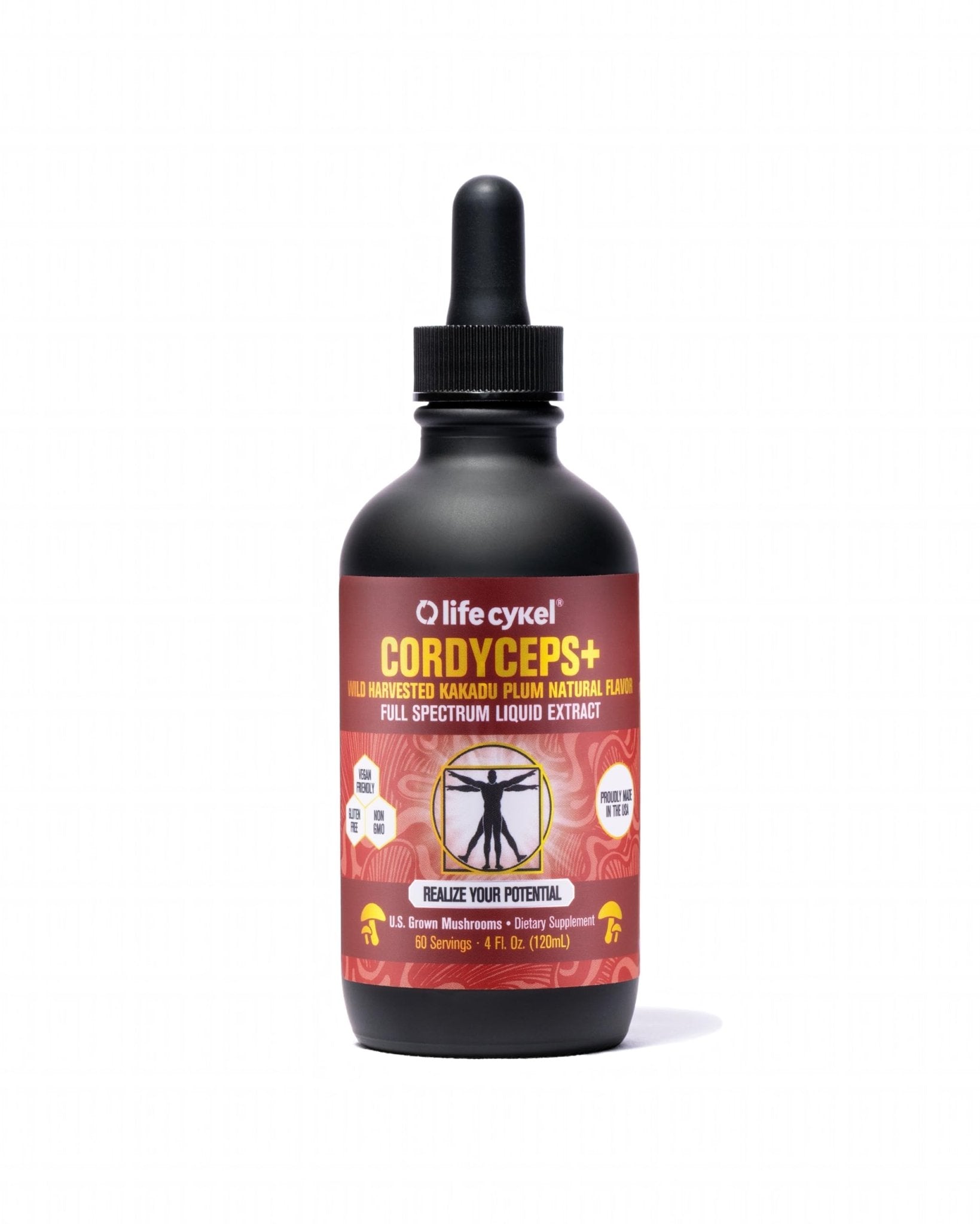 Life Cykel Cordyceps Mushroom Extract with Kakadu Plum - Energy, Stamina & Vitality Support, Natural Aging Supplement - Non-GMO and Vegan Tincture - 4Fl Oz - PrimeBioHealth - canada supplements