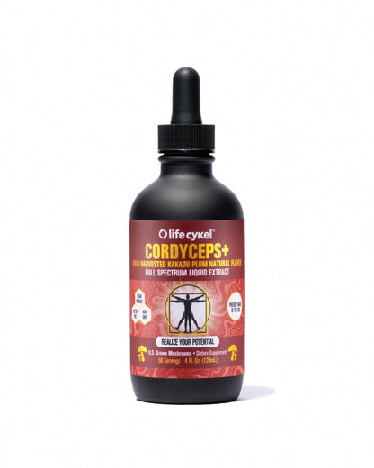 Life Cykel Cordyceps Mushroom Extract with Kakadu Plum - Energy, Stamina & Vitality Support, Natural Aging Supplement - Non-GMO and Vegan Tincture - 4Fl Oz - PrimeBioHealth - canada supplements