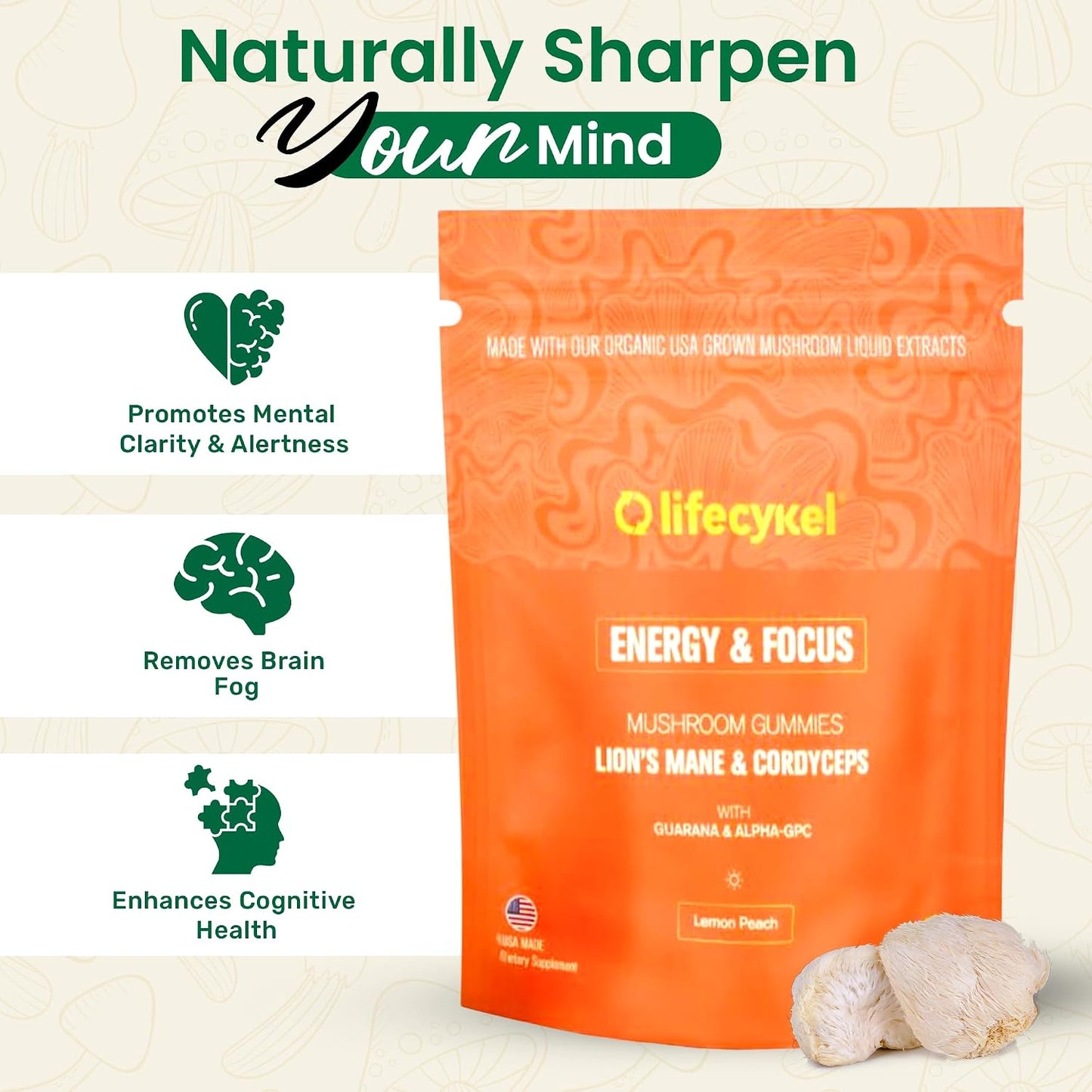 Life Cykel Cordyceps & Reishi Mushroom Extract Liquid Duo – Potent 1oz Tinctures with Included Energy & Focus Gummies (10-Count) for Enhanced Vitality, Immune Support & Mental Clarity - PrimeBioHealth - canada supplements
