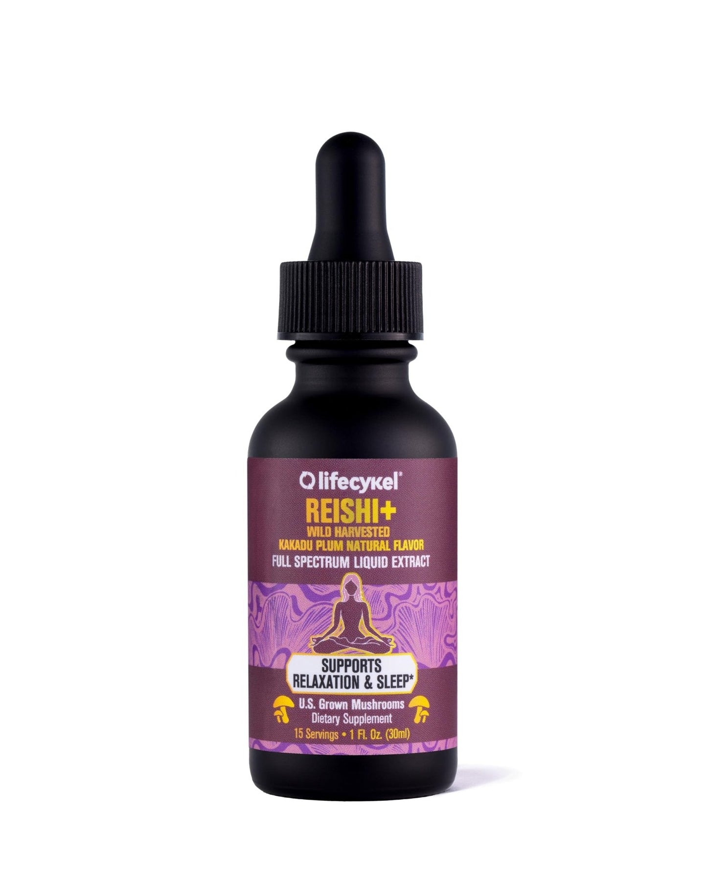 Life Cykel - Reishi Mushroom Extract with Wild Kakadu Plum - Potent Immune & Sleep Support Supplement, Vitamin-C Rich Adaptogen Mushroom Drops - 4 Fl Oz - PrimeBioHealth - canada supplements