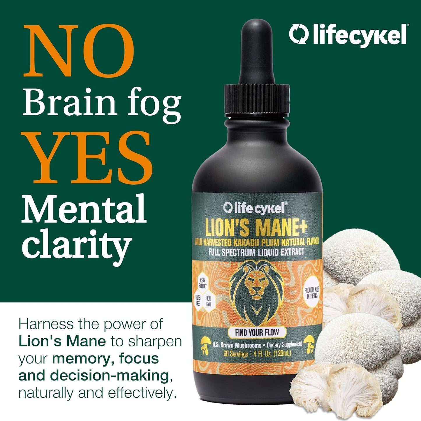 Life Cykel This is It Pack - Chaga, Lion's Mane & Cordyceps Mushroom Extract - Full-Spectrum Mushroom Tincture for Energy, Mental Clarity & Immune Support - Vegan, Non-GMO- 2Fl/Oz Per Bottle - PrimeBioHealth - canada supplements