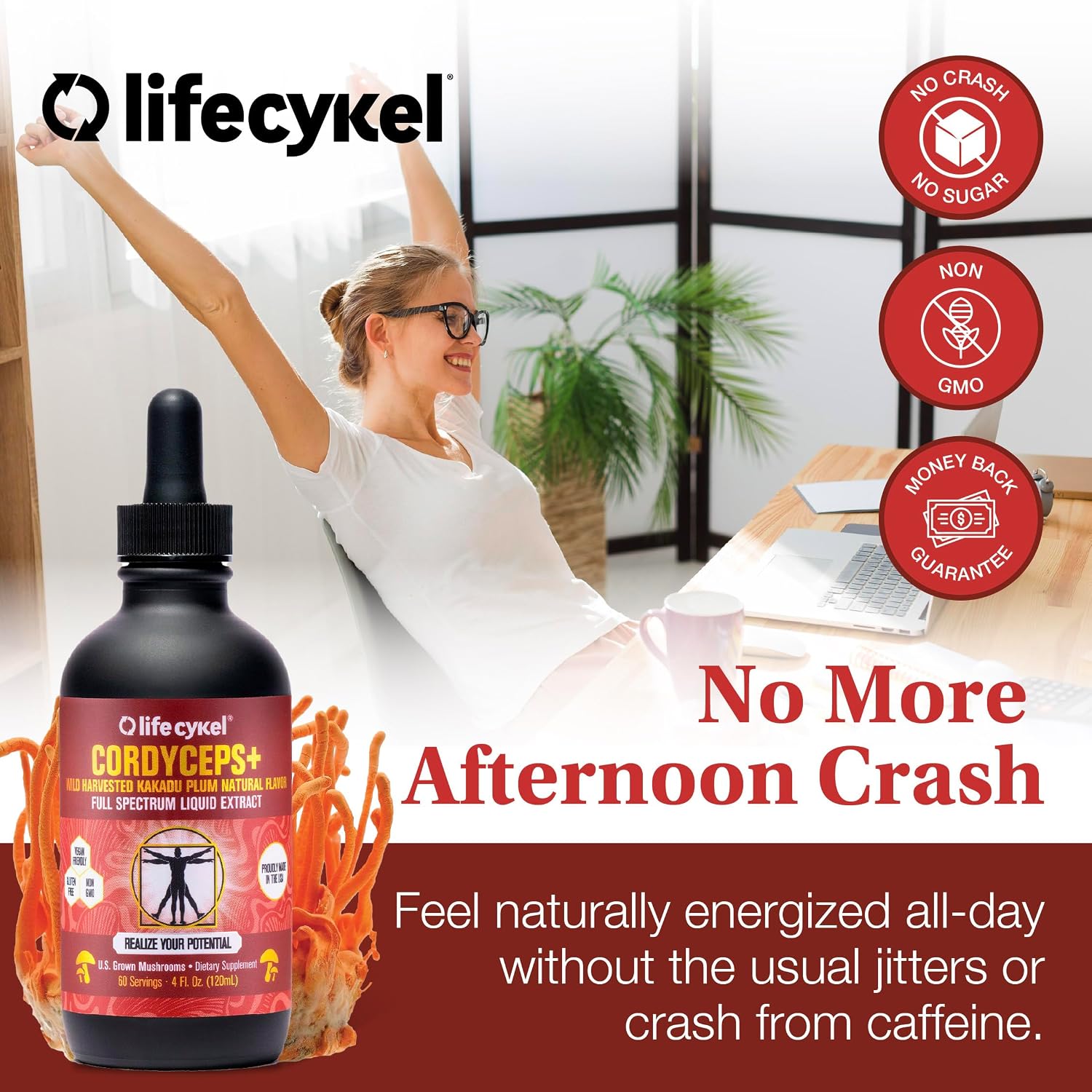 Life Cykel This is It Pack - Chaga, Lion's Mane & Cordyceps Mushroom Extract - Full-Spectrum Mushroom Tincture for Energy, Mental Clarity & Immune Support - Vegan, Non-GMO- 2Fl/Oz Per Bottle - PrimeBioHealth - canada supplements