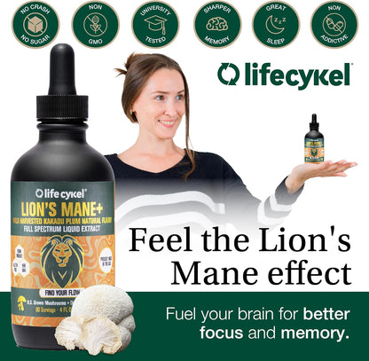 Life Cykel This is It Pack - Chaga, Lion's Mane & Cordyceps Mushroom Extract - Full-Spectrum Mushroom Tincture for Energy, Mental Clarity & Immune Support - Vegan, Non-GMO- 2Fl/Oz Per Bottle - PrimeBioHealth - canada supplements