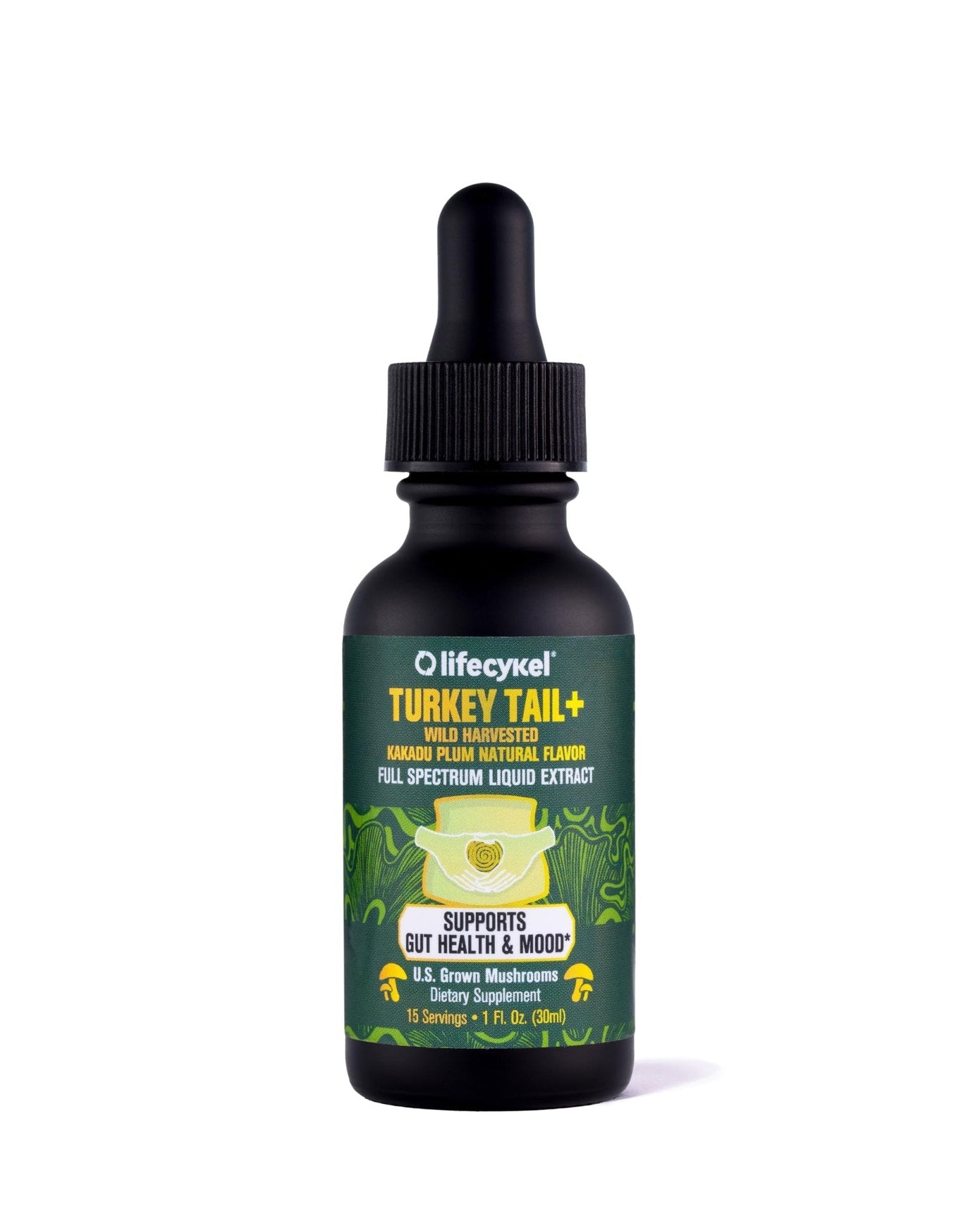 Life Cykel -Turkey Tail Mushroom Liquid Extract Kakadu Plum- 100% Organic Turkey Tail Mushrooms-Immune Support Supplement Immune Defense Antioxidants Vitamin C Made in US, 2 Fl oz(Packaging May Vary) - PrimeBioHealth - canada supplements
