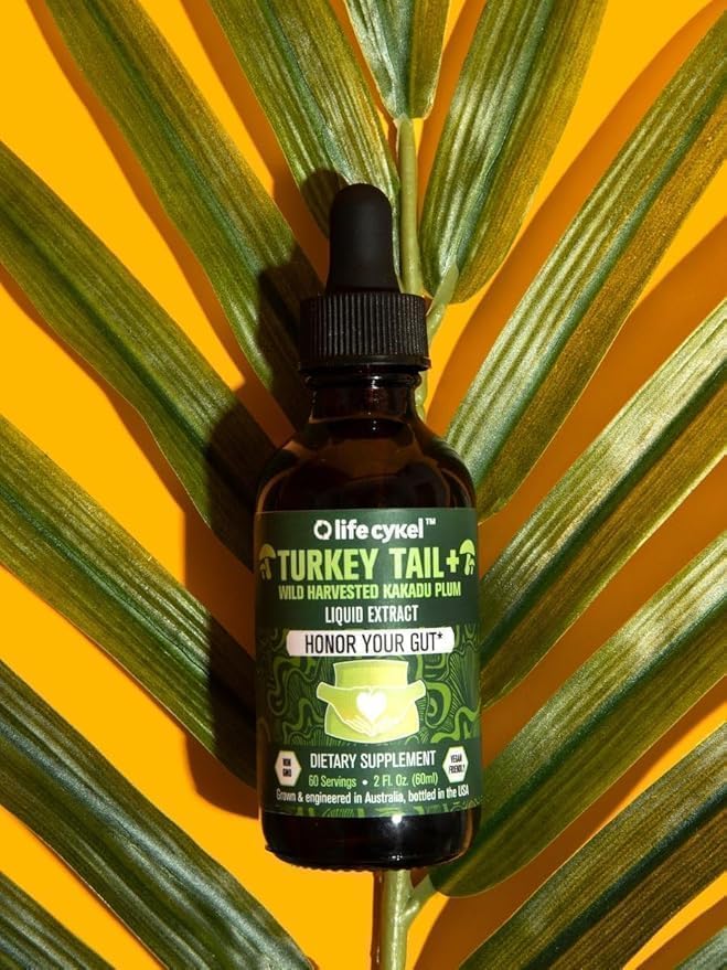 Life Cykel - Turkey Tail Mushroom Liquid Extract with Kakadu Plum - Immune Support & Digestive Health Prebiotic Supplement, Non GMO (4 Fl Oz (Pack of 1)) - PrimeBioHealth - canada supplements