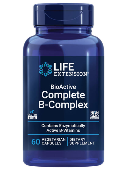 Life Extension BioActive Complete B-Complex, Heart, Nerve Support, Healthy Energy, Metabolism, Complete B Complex, 60 Vegetarian Capsules - PrimeBioHealth - canada supplements