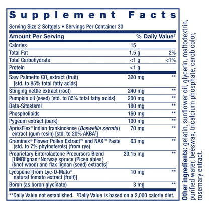 Life Extension Ultra Prostate Formula, Saw Palmetto for Men, pygeum, stinging Nettle Root, lycopene, Prostate Health, Urination Flow - PrimeBioHealth - canada supplements