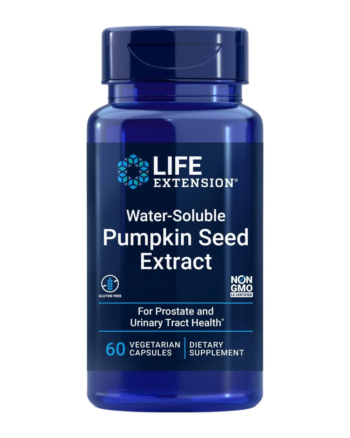 Life Extension Water-Soluble Pumpkin Seed Extract, Promotes Prostate & Urinary Tract Health, Bladder Health Support, Men, Women, Gluten-Free, Non-GMO, Vegetarian, 60 Capsules - PrimeBioHealth - canada supplements