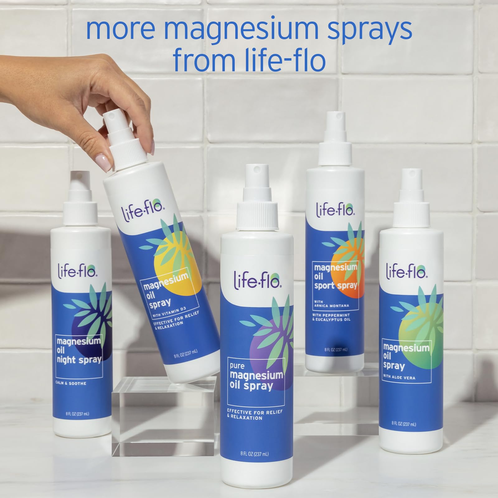 LIFE-FLO Magnesium Oil for Feet and Body - Topical Magnesium Spray Soothes Muscles, Joints When Massaged Into the Skin - Doubles as a Deodorant Spray or Bath Oil, Hypoallergenic, 8 Fl Oz - PrimeBioHealth - canada supplements