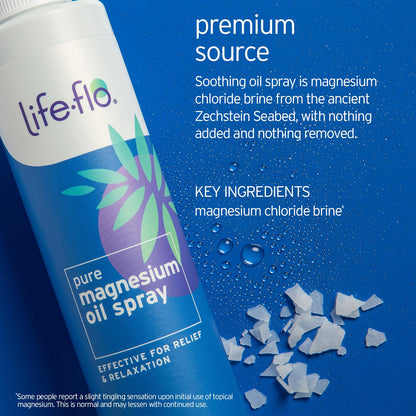 LIFE-FLO Magnesium Oil for Feet and Body - Topical Magnesium Spray Soothes Muscles, Joints When Massaged Into the Skin - Doubles as a Deodorant Spray or Bath Oil, Hypoallergenic, 8 Fl Oz - PrimeBioHealth - canada supplements
