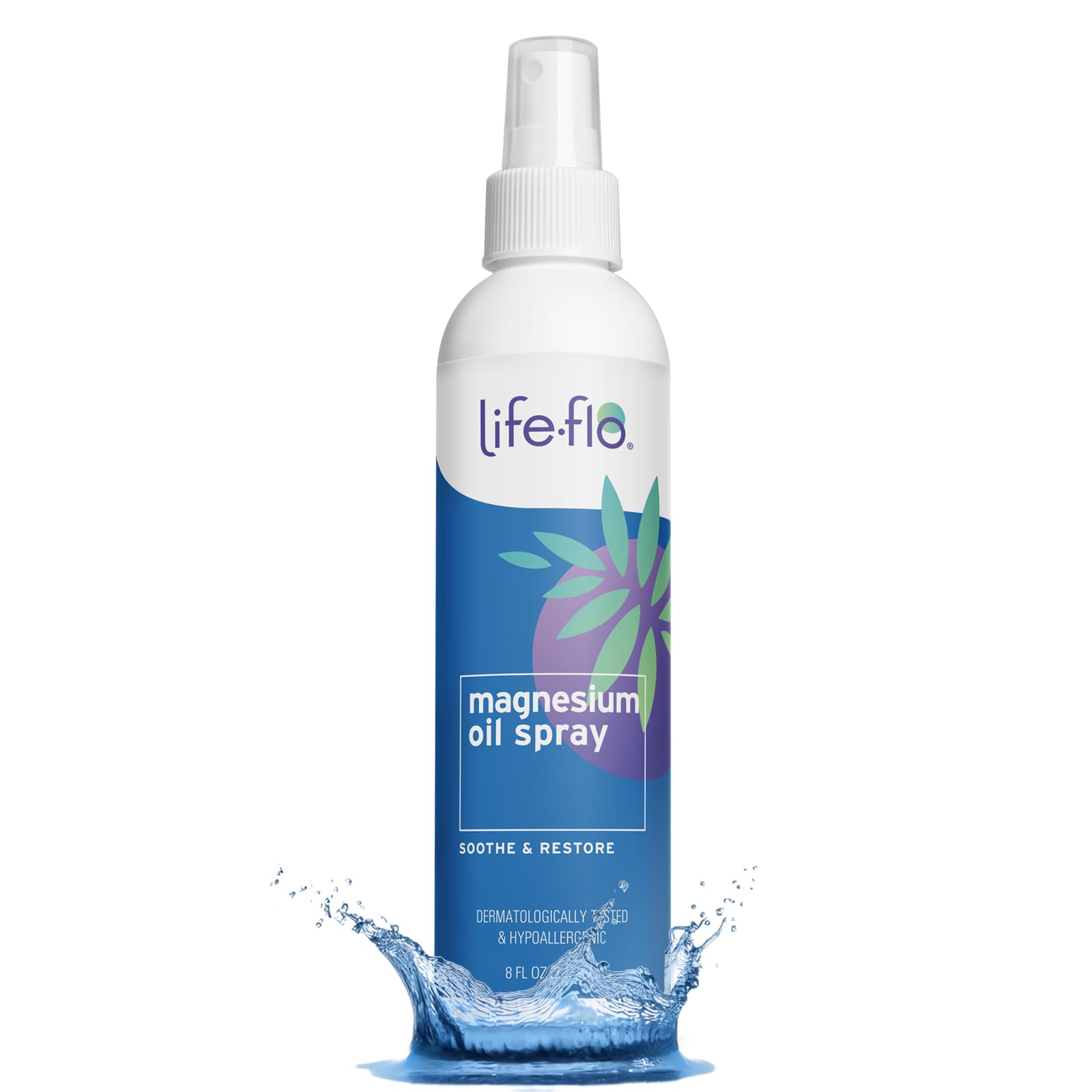 LIFE-FLO Magnesium Oil for Feet and Body - Topical Magnesium Spray Soothes Muscles, Joints When Massaged Into the Skin - Doubles as a Deodorant Spray or Bath Oil, Hypoallergenic, 8 Fl Oz - PrimeBioHealth - canada supplements