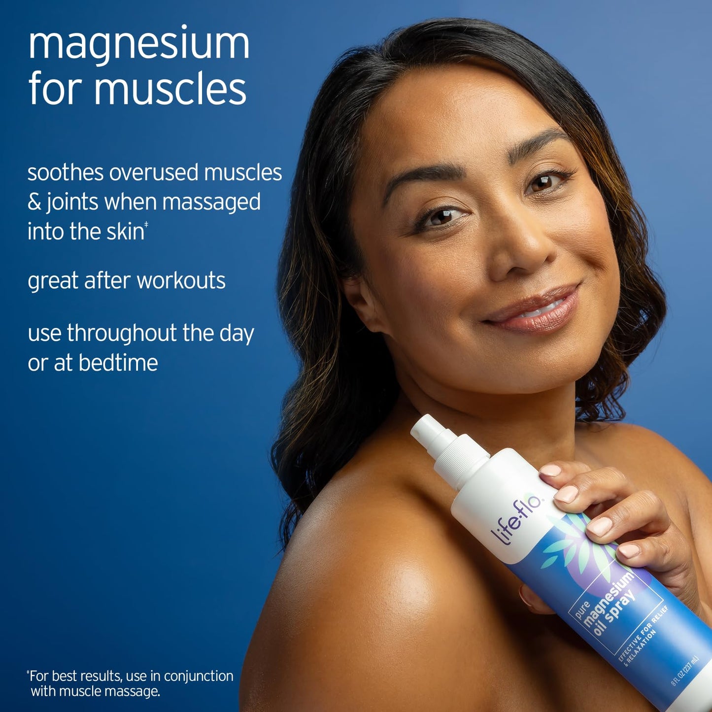 LIFE-FLO Magnesium Oil for Feet and Body - Topical Magnesium Spray Soothes Muscles, Joints When Massaged Into the Skin - Doubles as a Deodorant Spray or Bath Oil, Hypoallergenic, 8 Fl Oz - PrimeBioHealth - canada supplements
