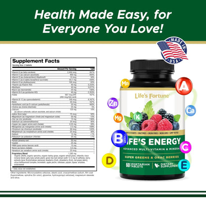 Life's Energy Advanced Daily Multivitamin for Men & Women, Energy and Immune Support Supplement with Super Greens, Antioxidants, Enzymes - PrimeBioHealth - canada supplements