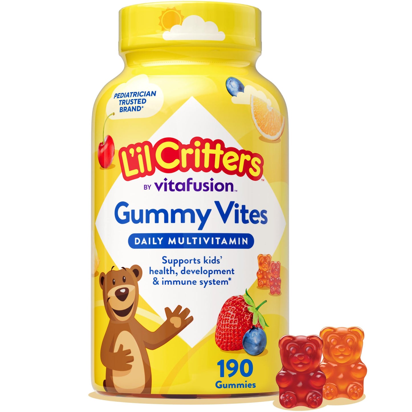 L'il Critters Gummy Vites Daily Kids Multivitamins Assorted Fruit Flavors for Ages 2+ Toddlers & Kids, Gummy Vitamin with Vitamin C and D - PrimeBioHealth - canada supplements