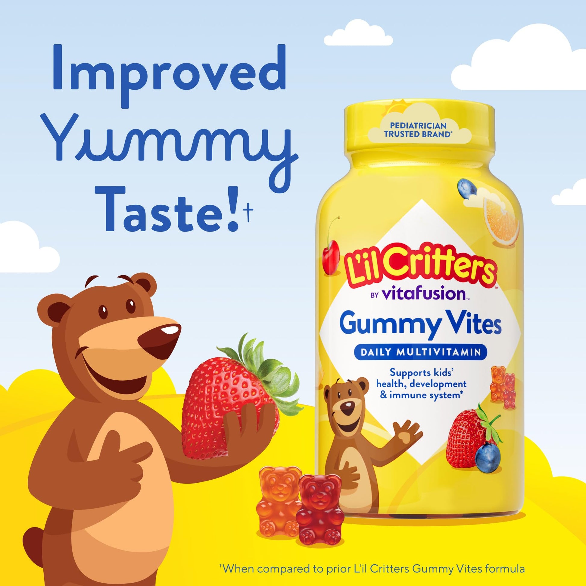 L'il Critters Gummy Vites Daily Kids Multivitamins Assorted Fruit Flavors for Ages 2+ Toddlers & Kids, Gummy Vitamin with Vitamin C and D - PrimeBioHealth - canada supplements