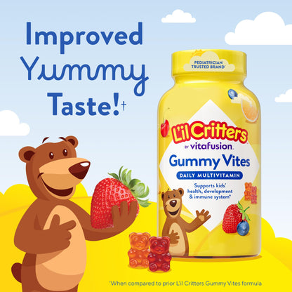 L'il Critters Gummy Vites Daily Kids Multivitamins Assorted Fruit Flavors for Ages 2+ Toddlers & Kids, Gummy Vitamin with Vitamin C and D - PrimeBioHealth - canada supplements