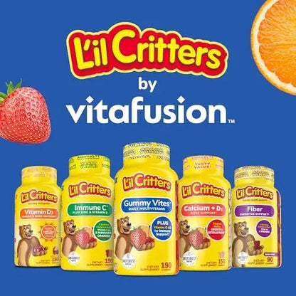 L’il Critters Gummy Vites No Sugar Added Daily Gummy Multivitamin for Ages 2+ Toddlers & Kids, Vitamin C, D3 for Immune - PrimeBioHealth - canada supplements