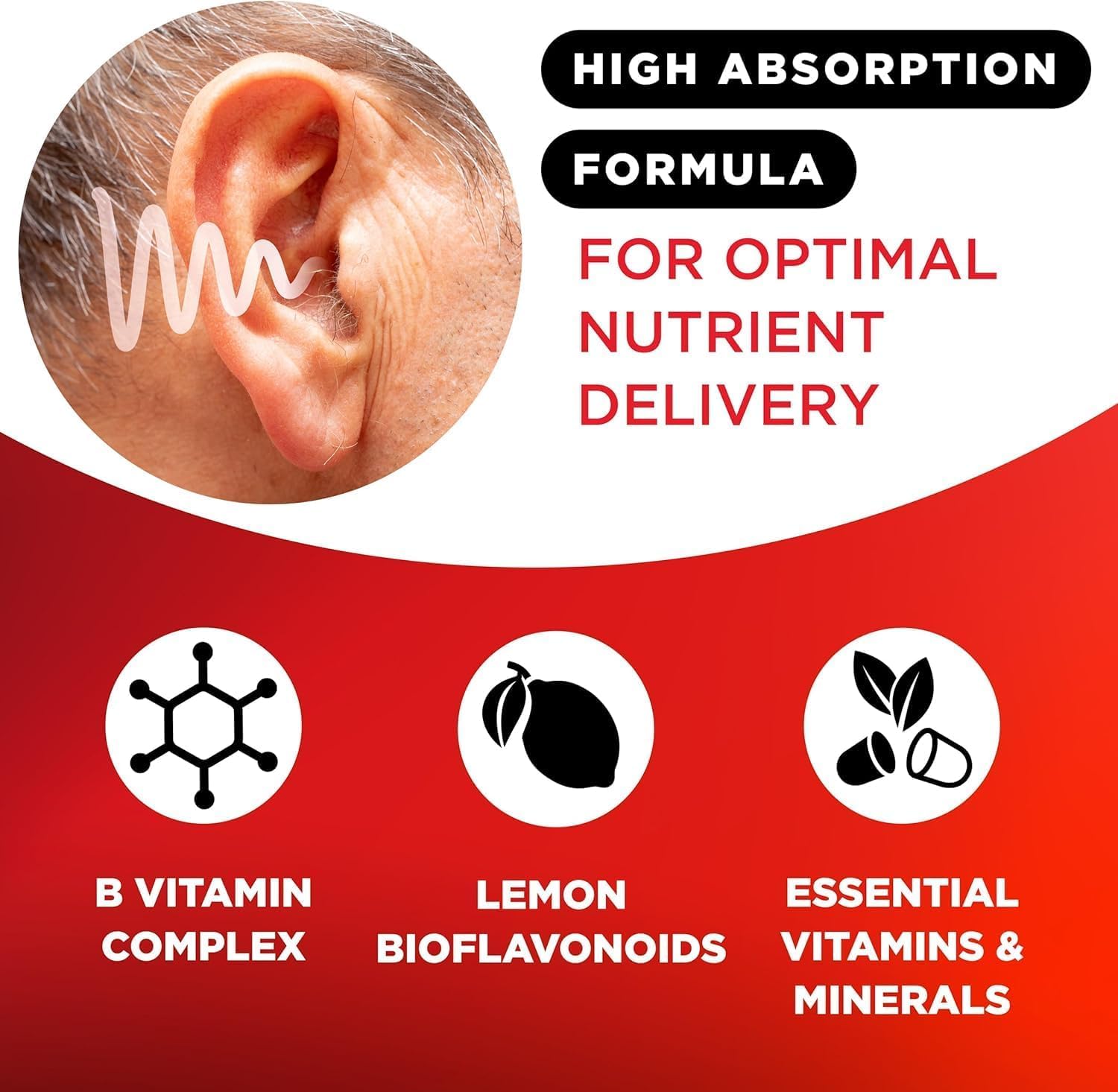 Lipo-Flavonoid Ear Ringing - Doctor-Recommended for Ringing Ears - Clinically Proven Lemon Bioflavonoid Complex with Vitamins C, B1, B2, B6, B12 - PrimeBioHealth - canada supplements