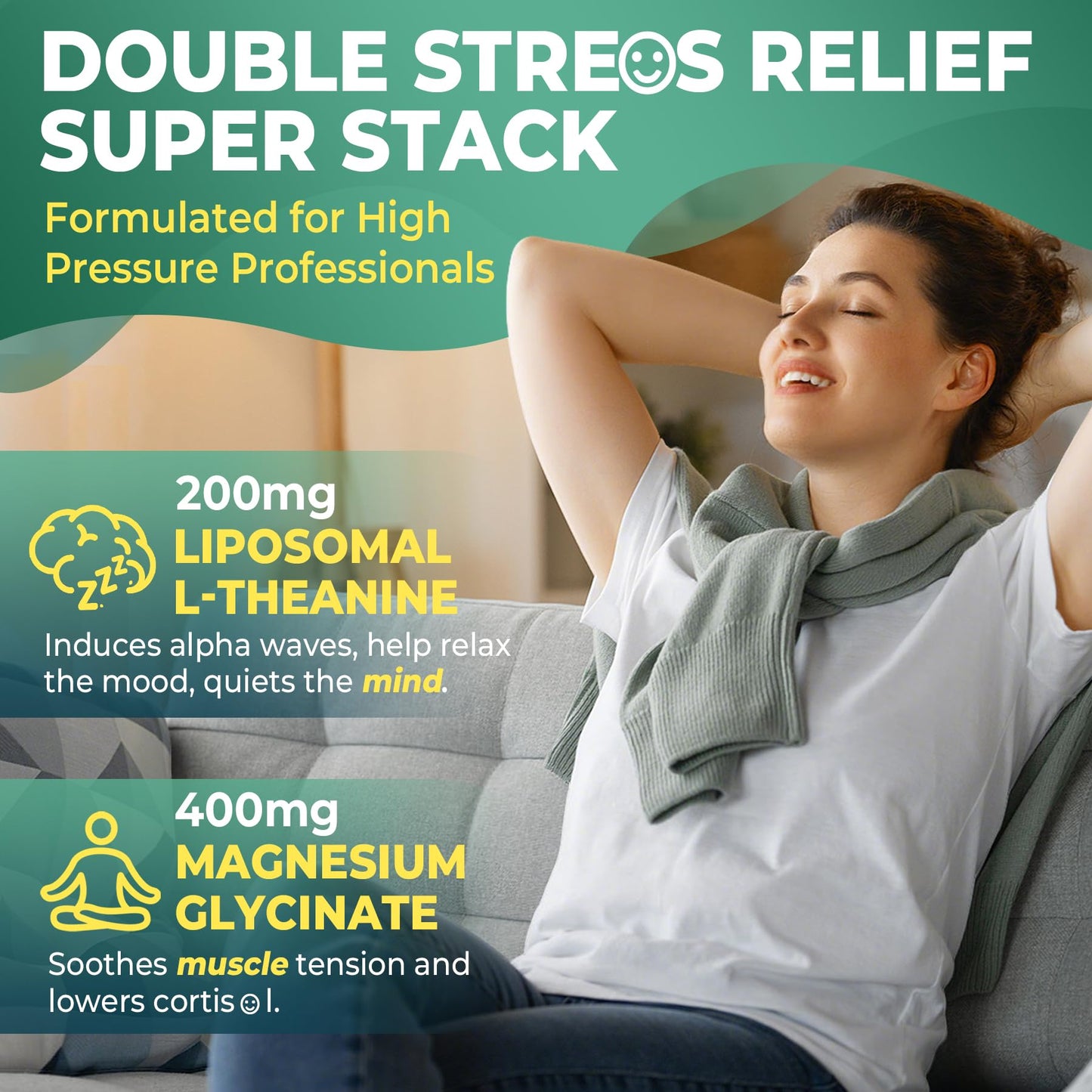 Liposomal L-Theanine 200mg Magnesium Glycinate 400mg Gummies with GABA, 5HTP, Apigenin, Vitamin B6 & D3, Ashwagandha, Lemon Balm Leaf, Melatonin Free Sleep - PrimeBioHealth - canada supplements