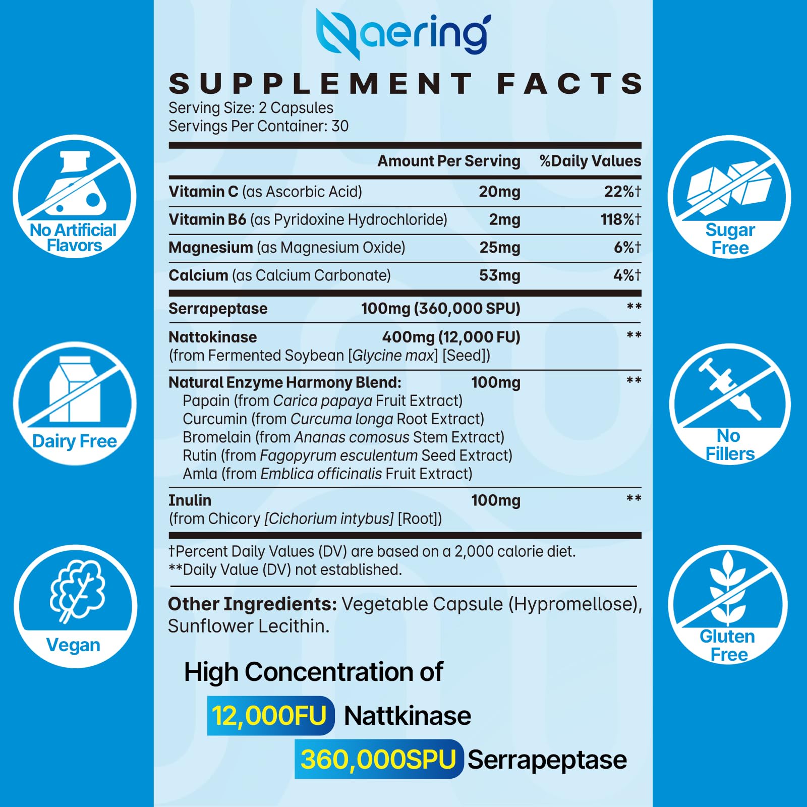 Liposomal Nattokinase 12,000 FU Serrapeptase 360,000 SPU Enzyme Supplement - Enriched with Synergistic Enzymes and Nutrient Blend & Inulin for Circulatory - PrimeBioHealth - canada supplements