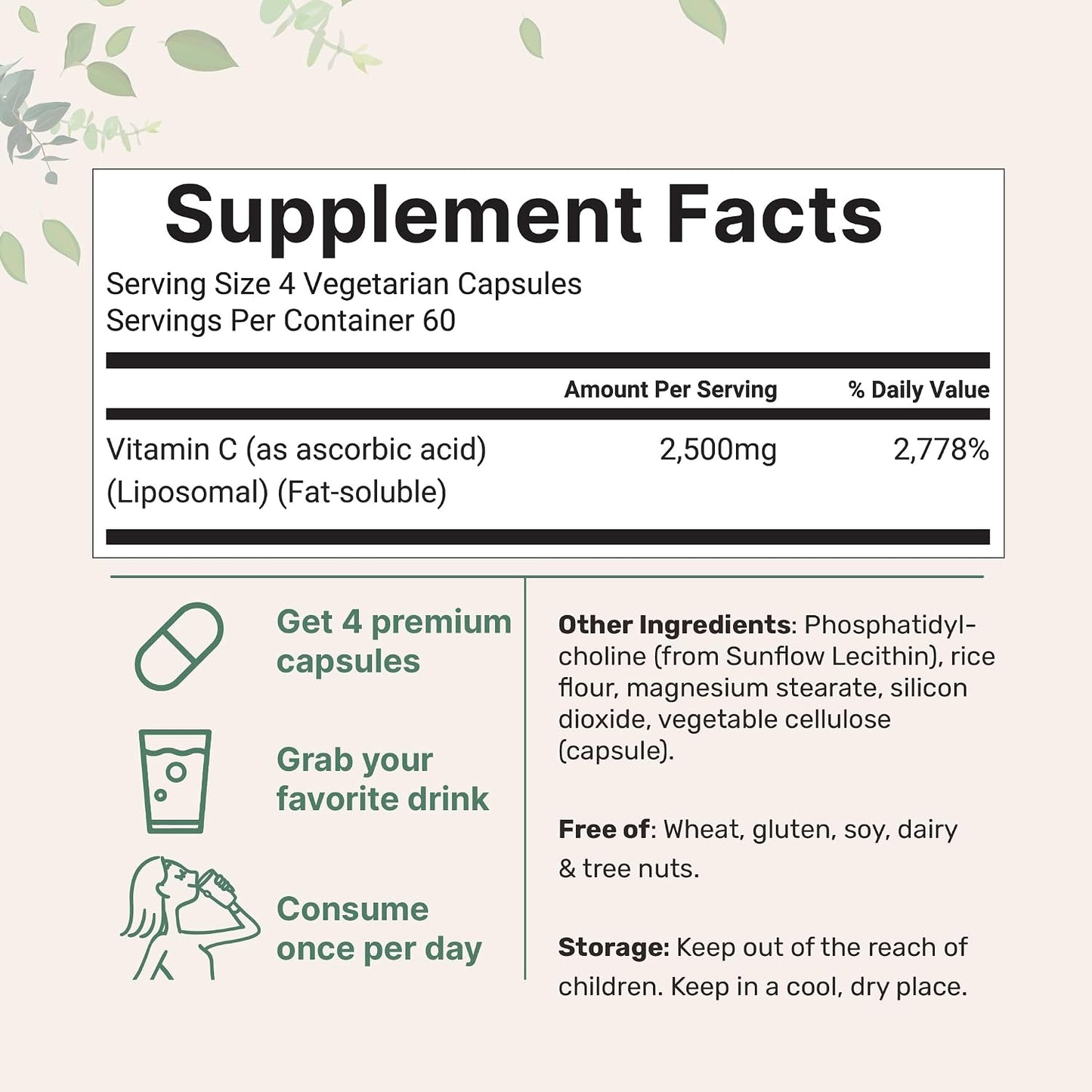 Liposomal Vitamin C 2,500mg, 240 Veggie Capsules | Highly Bioavailable Fat Soluble Form | Immune Support & Antioxidant Supplement | Liposomal Delivery for Superior Absorption | Non-GMO, Gluten Free - PrimeBioHealth - canada supplements