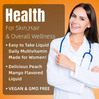Liquid Multivitamin for Hair Growth | Biotin 10000mcg | Hair & Skin Support Supplement | Clinically Tested for Thicker Hair & Skin Elasticity - PrimeBioHealth - canada supplements