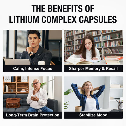 Lisopomal Lithium Orotate Complex Capsules, Lithium Orotate 20 mg, Magnesium Glycinate & Ashwagandha, Brain Health Supplements for Cognitive, Mood & Memory - PrimeBioHealth - canada supplements