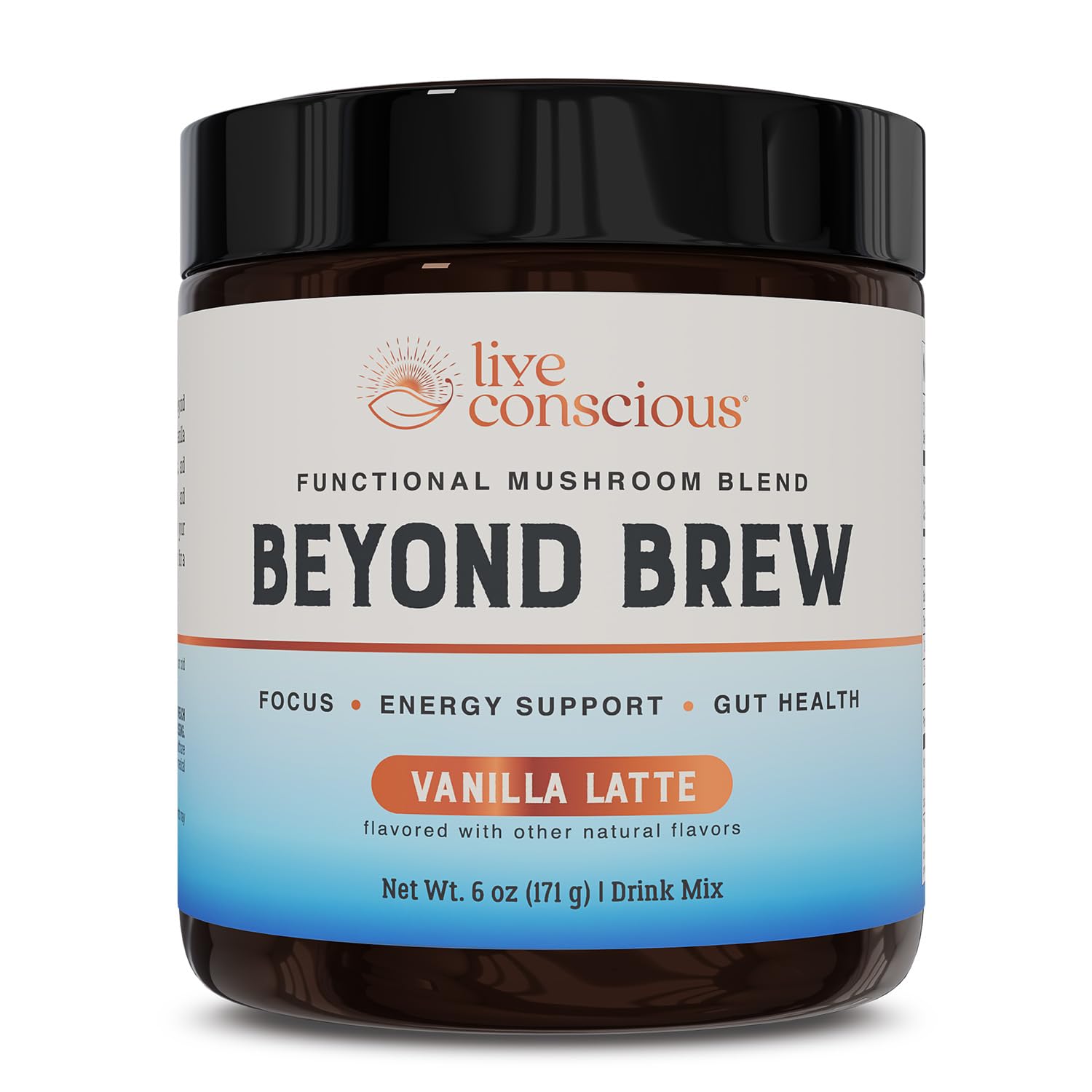 Live Conscious Beyond Brew - Coffee Alternative - Low Caffeine - Mushroom Complex w/Lion’s Mane, Reishi, Cordyceps & Chaga for Sustained Focus, Energy & Immunity - w/Prebiotics & Probiotics - 30 - PrimeBioHealth - canada supplements