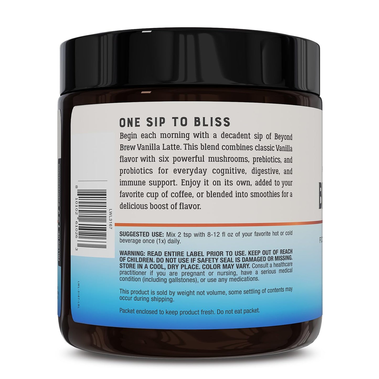 Live Conscious Beyond Brew - Coffee Alternative - Low Caffeine - Mushroom Complex w/Lion’s Mane, Reishi, Cordyceps & Chaga for Sustained Focus, Energy & Immunity - w/Prebiotics & Probiotics - 30 - PrimeBioHealth - canada supplements