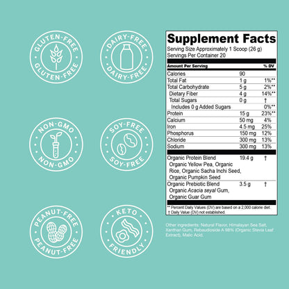 Live Conscious Cosmic Cacao - Organic Vegan Protein Powder, Chocolate Flavor, Plant-Based Blend - Pea Protein, Brown Rice, Pumpkin, Sacha Inchi - 20 Servings, 17 oz - PrimeBioHealth - canada supplements