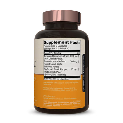 Live Conscious CurcuWell - Curcumin and Boswellia Blend | Maximum Strength Joint, Body and Cognitive Support - 30 Day Supply - PrimeBioHealth - canada supplements