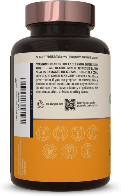 Live Conscious CurcuWell - Curcumin and Boswellia Blend | Maximum Strength Joint, Body and Cognitive Support - 60 Day Supply (2-Pack) - PrimeBioHealth - canada supplements