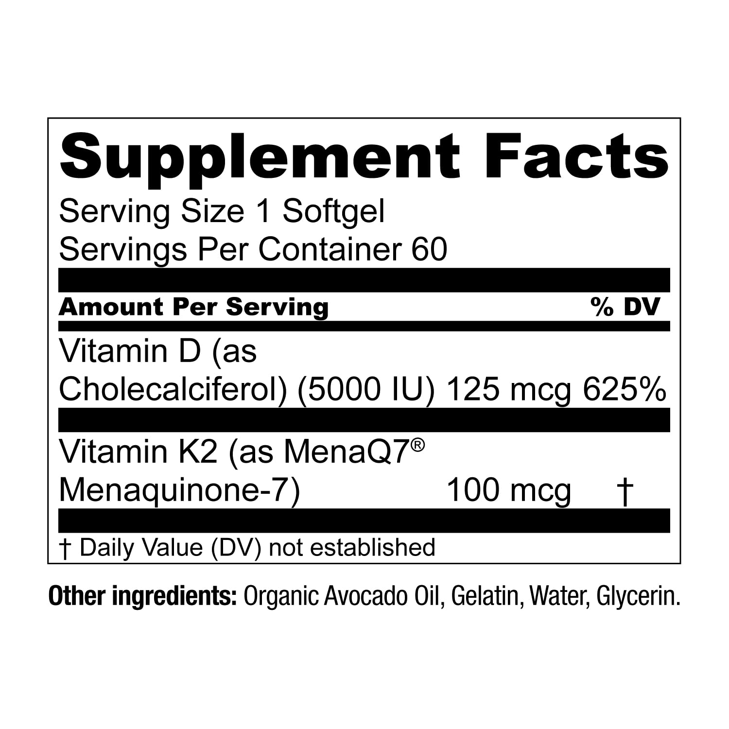 Live Conscious Vitamin K2 MK7 with D3 Supplement | Bone & Heart Health Support - Patented Vitamin K & Vitamin D3 5000 IU - 60 Softgels - PrimeBioHealth - canada supplements