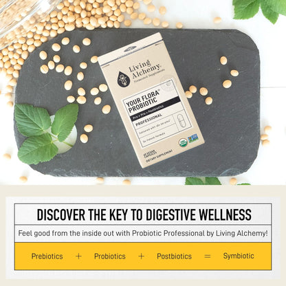 Living Alchemy Gut Health Supplements for Men & Women - Your Flora Probiotic Professional Digestion Supplement with Fermented Soybean, Prebiotics, - PrimeBioHealth - canada supplements