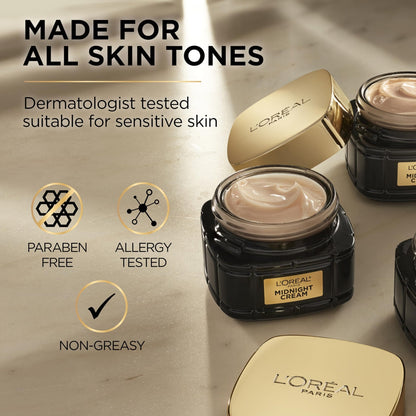 L'Oreal Paris Age Perfect Anti-Aging Midnight Cream, Face Moisturizer to Reduce Wrinkles and Firm Skin, 1.7oz + Serum Sample - PrimeBioHealth - canada supplements