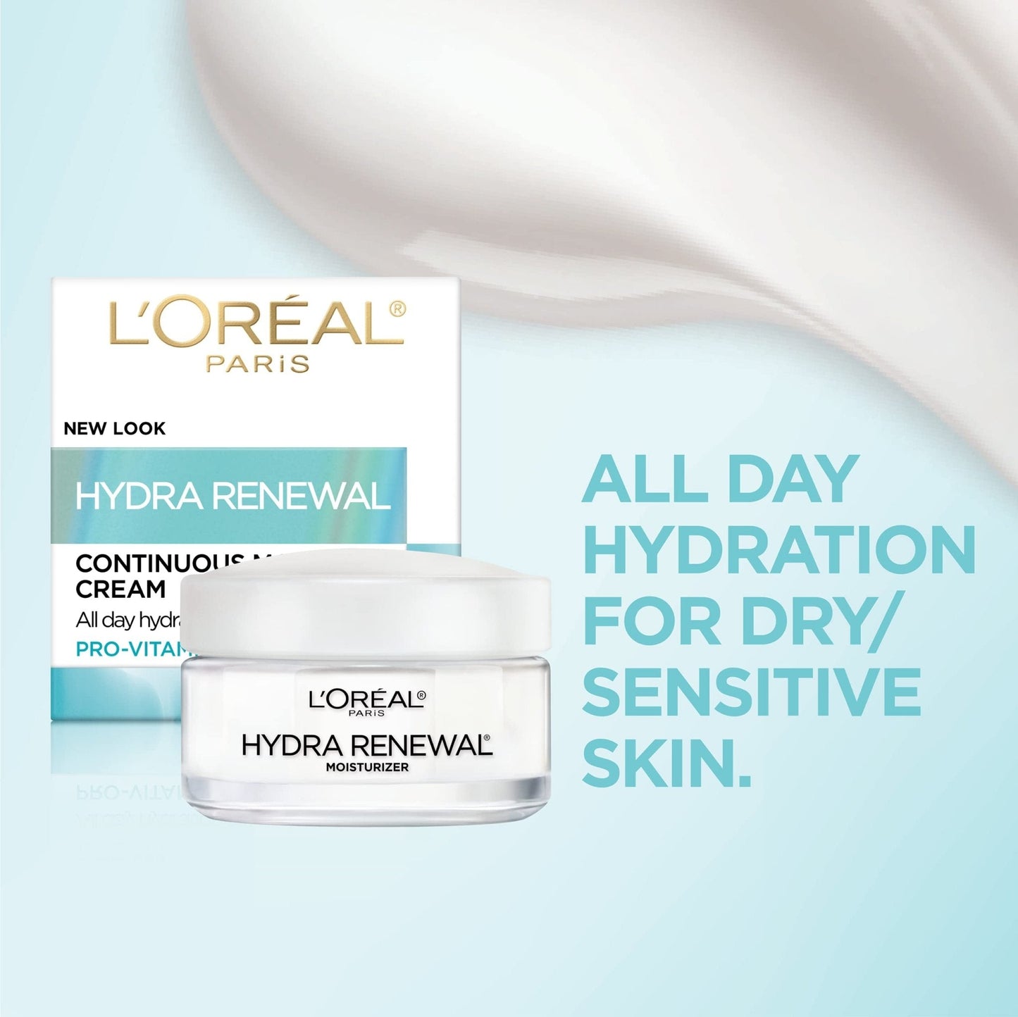 L'Oreal Paris Skincare Hydra-Renewal Face Moisturizer with Pro-Vitamin B5 for Dry Sensitive Skin, All-Day Hydration, 1.7 Oz - PrimeBioHealth - canada supplements