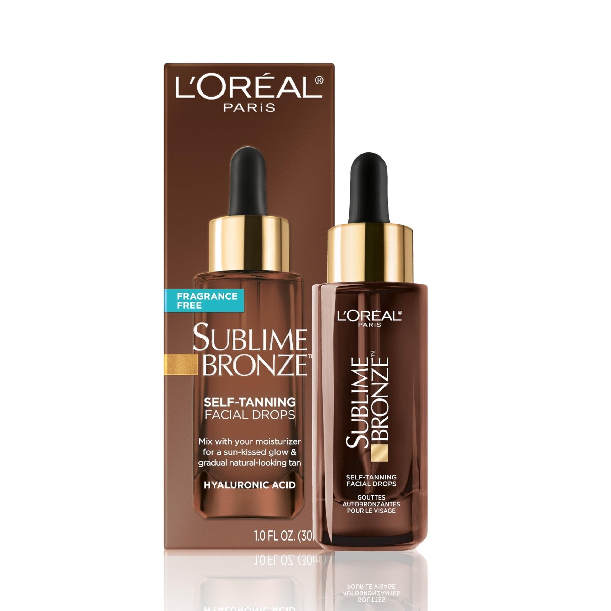 L'Oreal Paris Sublime Bronze Self Tanning Facial Drops with Hyaluronic Acid, Gradual Tan, Fragrance-Free, 1 fl. Oz - PrimeBioHealth - canada supplements