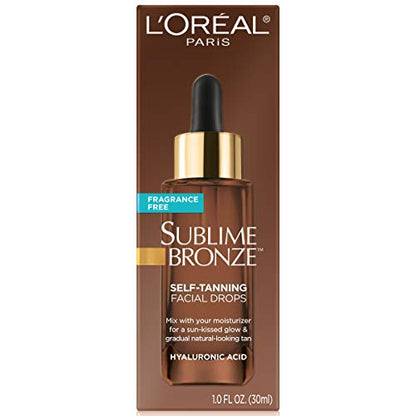 L'Oreal Paris Sublime Bronze Self Tanning Facial Drops with Hyaluronic Acid, Gradual Tan, Fragrance-Free, 1 fl. Oz - PrimeBioHealth - canada supplements