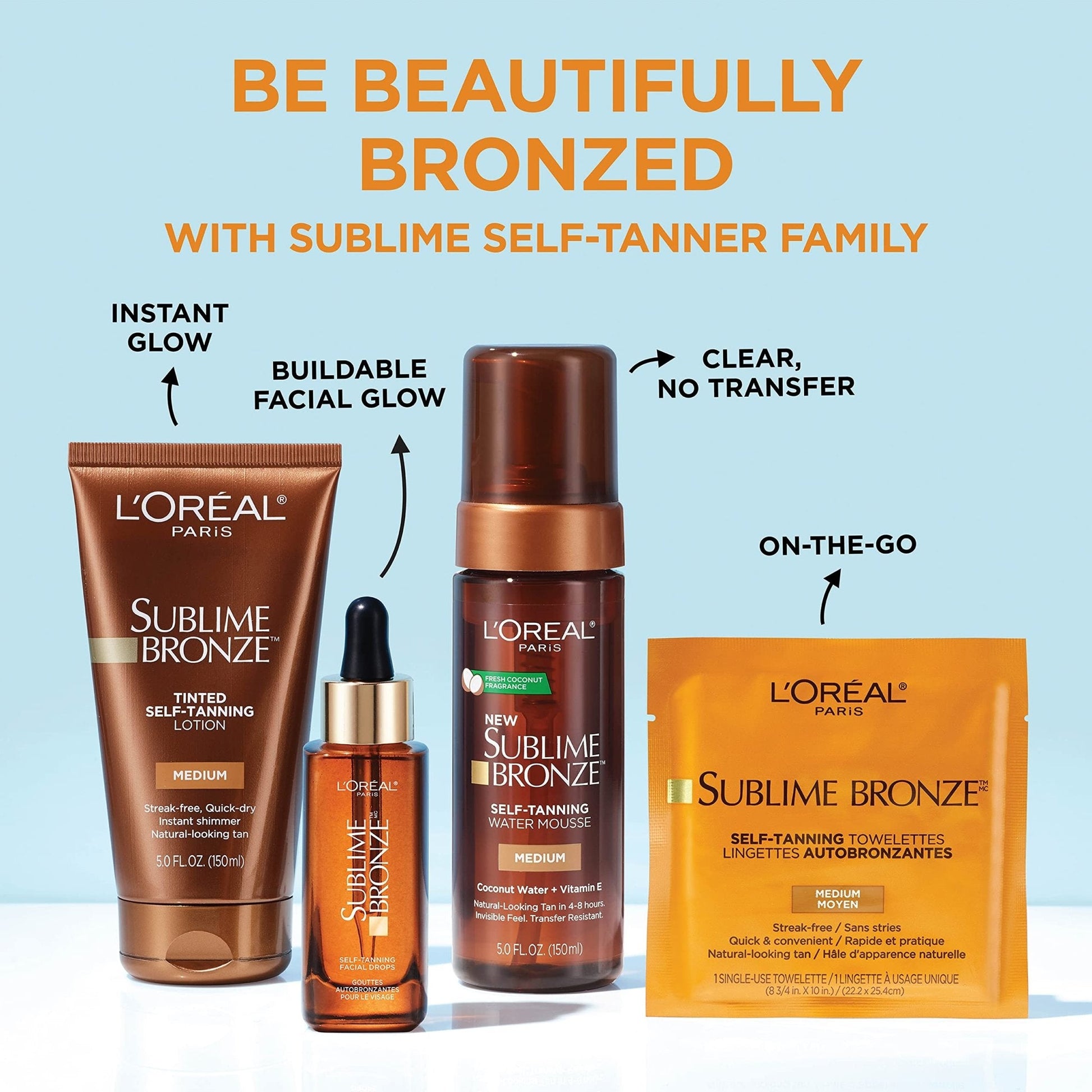 L'Oreal Paris Sublime Bronze Self Tanning Towelettes, Streak-Free, Natural Looking Tan, 6 ct - PrimeBioHealth - canada supplements